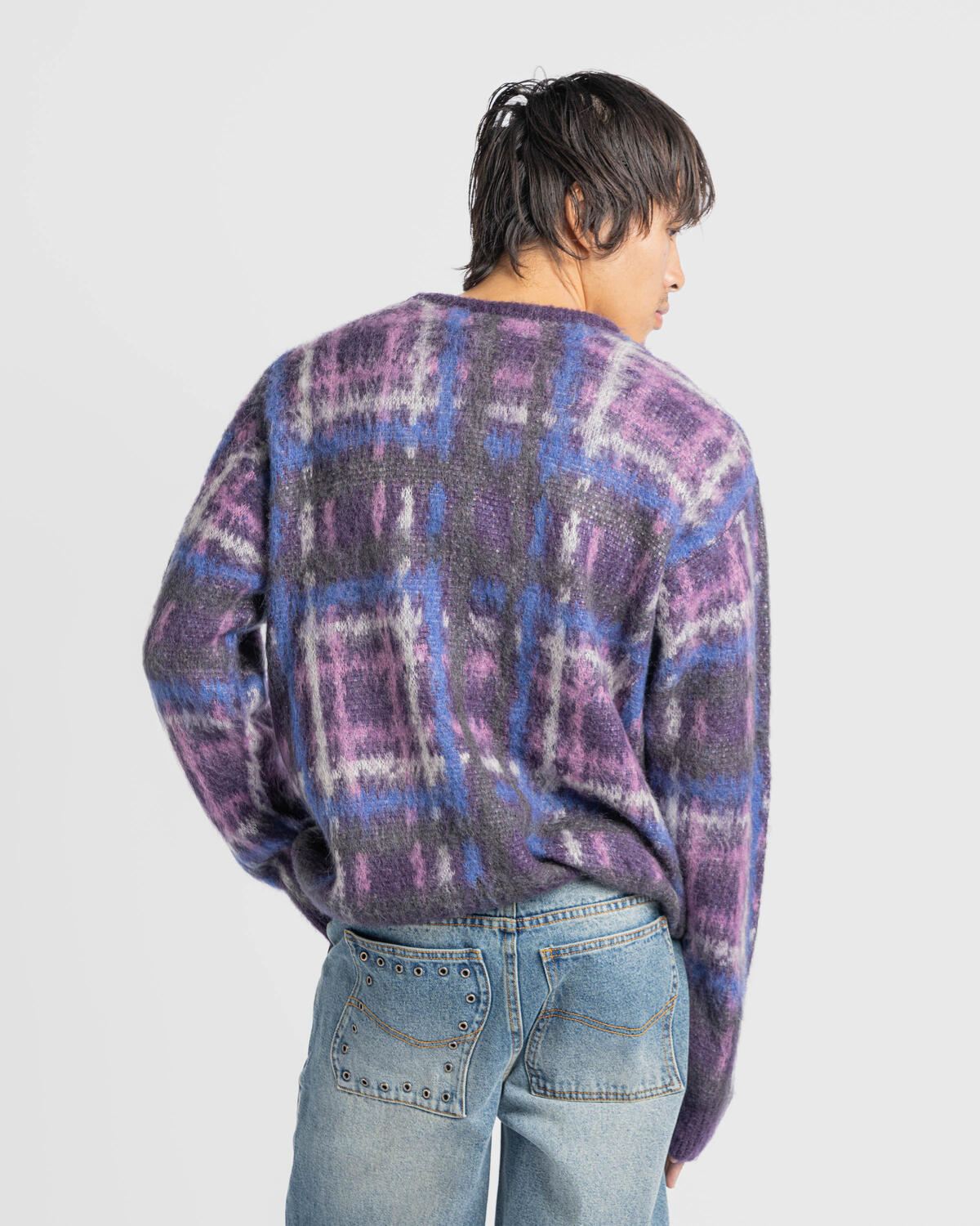 Dime Plaid Mohair Knit